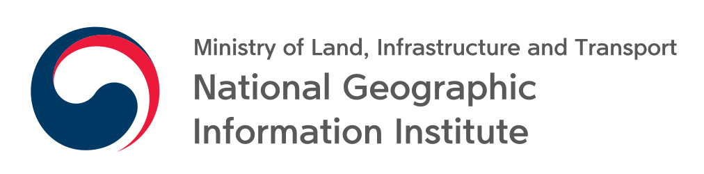 Ministry of land infrastructure and transport National Geographic Information Institute logo.